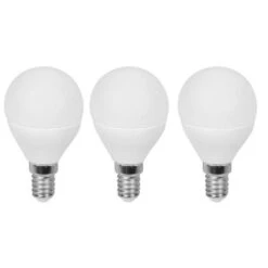 AMPOULE LED ECO SPHERIQUE 5W E14 - LOT DE 3 PIECES - LED SMD - 15000 H - G45 - BLANC CHAUD