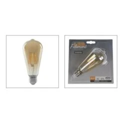 AMPOULE LED FILAMENT AMBREE - FORME POIRE - ST64 - 4W E27 SMD CERAMIQUE -OSRAM || Philips || Bosch Soldes ampoule led filament ambree forme poire st64 4w e27 smd ceramique 3219514949072 597908