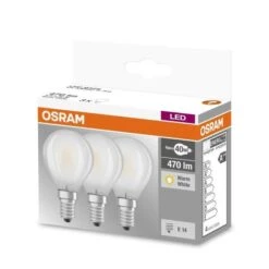 OSRAM Ampoule LED Ronde En Verre 4 W Culot E14 Blanc Chaud, Mat - Lot De 3 -OSRAM || Philips || Bosch Soldes ampoule led ronde en verre 4 w culot e14 blanc chaud mat lot de 3 4058075819399 1436843