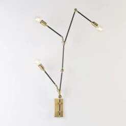 Applique Murale Moderne Métal Noir Et Doré Gary H 146 Cm