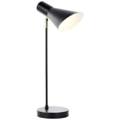BRILLIANT Lampe A Poser Métal Antonius - E27 1x25W - H 30 X Ø 16,5 Cm - Noir Dépoli Et Laiton