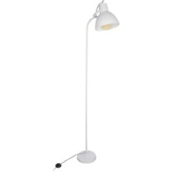 CMP Lampadaire - Blanc 1,72 M Avec Câble Textile Noir Et Blanc