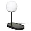 COLORS Lampe Boule En Métal Avec Chargeur Téléphone - H33 Cm - Noir