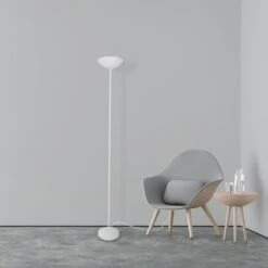 COREP Lampadaire En Métal Halogene - Ø24 Cm - Blanc