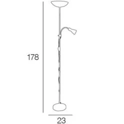 COREP Lampadaire En Métal Liseuse Flexible - Ø23cm - Noir -OSRAM || Philips || Bosch Soldes corep lampadaire en metal liseuse flexible 23cm noir 3188000766397 659358