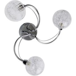 COREP Plafonnier Contemporain 3 Lumieres - Métal - Ø 47 Cm - Chrome