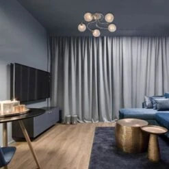 COREP Plafonnier Contemporain 5 Lumieres - Métal - Ø 50 - Chrome -OSRAM || Philips || Bosch Soldes corep plafonnier contemporain 5 lumieres metal 50 chrome 3188000731852 710010