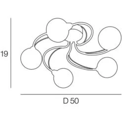 COREP Plafonnier Contemporain 5 Lumieres - Métal - Ø 50 - Chrome -OSRAM || Philips || Bosch Soldes corep plafonnier contemporain 5 lumieres metal 50 chrome 3188000731852 710011