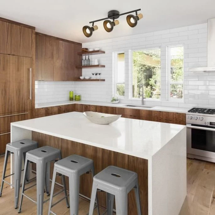 COREP Spot 3L Alvar Bicolore En Métal Avec Sticker Effet Bois - E14 40 W - Noir Et Naturel – Image 3