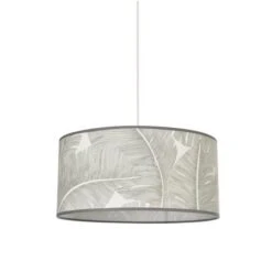 COREP Suspension Cylindre RIO En Coton Imprimé - Ø38 X H19 Cm - Gris - MADE IN FRANCE