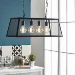 COREP Suspension En Métal Stock 4 L - H 132 Cm - E 27 - 40 W - Noir Mat -OSRAM || Philips || Bosch Soldes corep suspension en metal stock 4 l h 132 cm e 27 40 w noir mat 3188000728920 566417