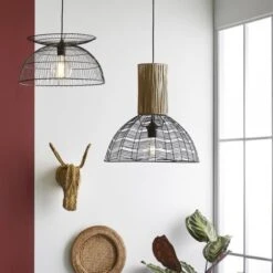 COREP Suspension - Métal Et Rotin - Ethnique - E27 - Ø40 Cm - Noir -OSRAM || Philips || Bosch Soldes corep suspension metal et rotin ethnique e27 40 cm noir 3188000743053 1073496