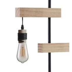 DETROIT Lampadaire Industriel 2 Tetes En Bois - 40 X 25 X H150 Cm - Noir - Ampoules Décoratives E27 40W Fournies -OSRAM || Philips || Bosch Soldes detroit lampadaire industriel 2 tetes en bois 40 x 25 x h150 cm noir ampoules decoratives e27 40w fournies 3248116410826 659384