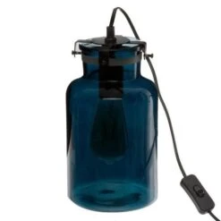 EDO Lampe En Verre Teinté - E27 - 25 W - H29 Cm - Bleu