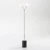 Lampadaire 2 Branches Verre Et Métal Kevin H 175 Cm