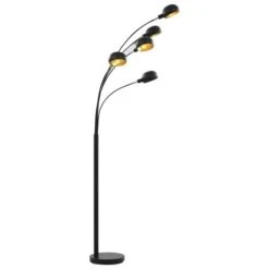Lampadaire 200 Cm 5 X E14 Noir Et Doré -OSRAM || Philips || Bosch Soldes lampadaire 200 cm 5 x e14 noir et dore 3666722463768 743851