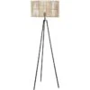 Lampadaire Trépied En Métal Noir Avec Abat Jour En Rotin Naturel 145 Cm -OSRAM || Philips || Bosch Soldes lampadaire 28404na sonia beige 3248118404175 590322