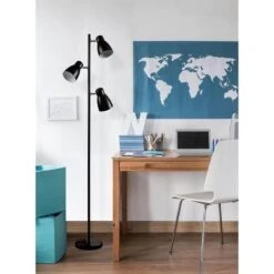 Lampadaire 3 Lumières Métal Noir Mikie -OSRAM || Philips || Bosch Soldes lampadaire 3 lumieres metal noir kim 3248116653308 413368