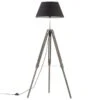 Lampadaire à Trépied Gris Et Noir Bois De Teck Massif 141 Cm -OSRAM || Philips || Bosch Soldes lampadaire a trepied gris et noir bois de teck massif 141 cm 3666722490733 648697