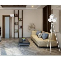 Lampadaire à Trépied Métal Blanc Detsaik -OSRAM || Philips || Bosch Soldes lampadaire a trepied metal noir blanc 3248116645037 413294