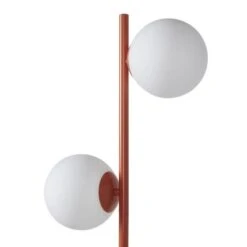 Lampadaire Abat-jour 2 Boules En Verre - Terracotta - H 160 Cm - RETRO -OSRAM || Philips || Bosch Soldes lampadaire abat jour 2 boules en verre terracotta h 160 cm retro 730669