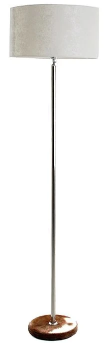 Lampadaire Acier Argenté Et Velours Blanc Abby