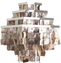 Lampadaire Art Déco Acier Argenté Et Coquille Hajar -OSRAM || Philips || Bosch Soldes lampadaire art deco acier argente et coquille hajar 222903