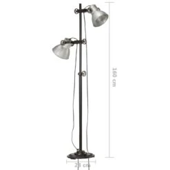 Lampadaire Avec 2 Abat-jour Argenté E27 Fonte -OSRAM || Philips || Bosch Soldes lampadaire avec 2 abat jour argente e27 fonte 3666722779197 950347