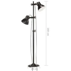Lampadaire Avec 2 Abat-jour Noir E27 Fonte -OSRAM || Philips || Bosch Soldes lampadaire avec 2 abat jour noir e27 fonte 3666722779845 950369
