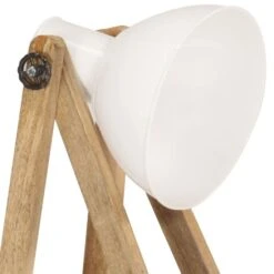 Lampadaire Blanc E27 Bois De Manguier Massif -OSRAM || Philips || Bosch Soldes lampadaire blanc e27 bois de manguier massif 3666722349987 950409