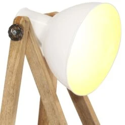 Lampadaire Blanc E27 Bois De Manguier Massif -OSRAM || Philips || Bosch Soldes lampadaire blanc e27 bois de manguier massif 3666722349987 950410