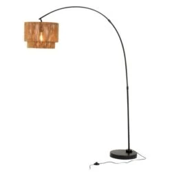 Lampadaire Cordelette Beige Et Pied Métal Noir Cintee -OSRAM || Philips || Bosch Soldes lampadaire cordelette beige et pied metal noir cintee 5400924016166 372210