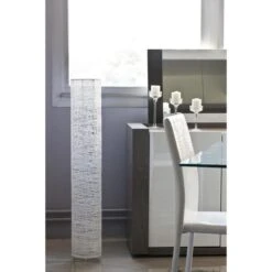 Lampadaire Cylindrique Rotin Blanc Jopun -OSRAM || Philips || Bosch Soldes lampadaire cylindrique rotin blanc jonah 3248113158035 413268