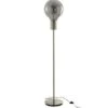 Lampadaire Globe Verre Gris Et Pied Métal Argenté Liath