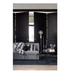 Lampadaire Globe Verre Gris Et Pied Métal Argenté Liath -OSRAM || Philips || Bosch Soldes lampadaire globe verre gris et pied metal argente liath 5415203963314 362741