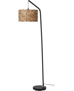 Lampadaire Jacinthe Beige Et Pied Métal Noir Tya -OSRAM || Philips || Bosch Soldes lampadaire jacinthe beige et pied metal noir tya 3248118405172 1147373