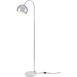 Lampadaire LED Métal Argenté Et Socle Marbre Blanc Naime -OSRAM || Philips || Bosch Soldes lampadaire led metal argente et socle marbre blanc milan 3248116249426 413312