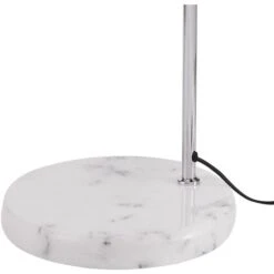 Lampadaire LED Métal Argenté Et Socle Marbre Blanc Naime -OSRAM || Philips || Bosch Soldes lampadaire led metal argente et socle marbre blanc milan 3248116249426 413314