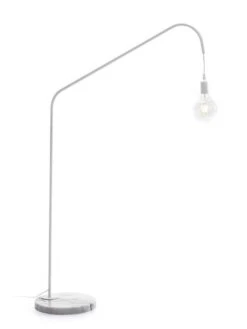 Lampadaire Métal Blanc Et Socle Marbre Blanc Xéna H 142 Cm