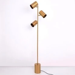 Lampadaire Métal Brossé Doré Nonatri -OSRAM || Philips || Bosch Soldes lampadaire metal brosse dore trianon 3327480054437 558237