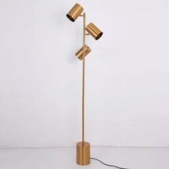 Lampadaire Métal Brossé Doré Nonatri -OSRAM || Philips || Bosch Soldes lampadaire metal brosse dore trianon 3327480054437 558238