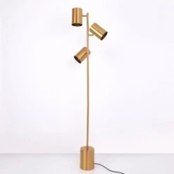 Lampadaire Métal Brossé Doré Nonatri -OSRAM || Philips || Bosch Soldes lampadaire metal brosse dore trianon 3327480054437 558239