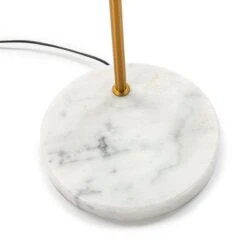 Lampadaire Métal Doré Et Socle Marbre Blanc Ravih -OSRAM || Philips || Bosch Soldes lampadaire metal dore et socle marbre blanc 8435471840206 575175
