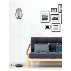 Lampadaire Métal Noir Cuchi -OSRAM || Philips || Bosch Soldes lampadaire metal noir maddy 3248116250309 557210