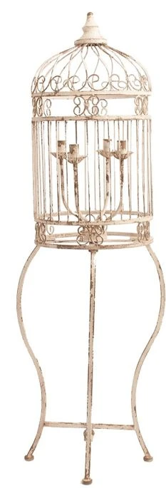 Lampadaire Provençal Métal Blanc Cassé Vieilli Hadria