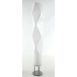 Lampadaire PVC Blanc Et Pied Métal Gris Lolabi -OSRAM || Philips || Bosch Soldes lampadaire pvc blanc et pied metal gris apollo 3248113237037 413324