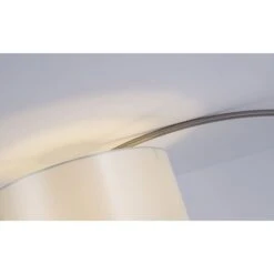 Lampadaire Réglable Tissu Blanc Et Pied Métal Brossé Kiroop H 235 Cm -OSRAM || Philips || Bosch Soldes lampadaire reglable metal noir proxy h 235 cm 3327480054628 558034