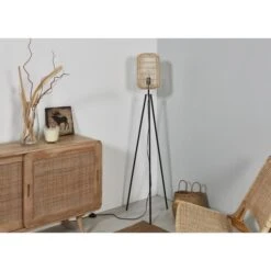 Lampadaire Rotin - H155cm -OSRAM || Philips || Bosch Soldes lampadaire rotin h155cm 3248118400177 659389