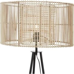 Lampadaire Rotin Pied Métal - 48x150 Cm - Abajour : 50x50x28,8 Cm -OSRAM || Philips || Bosch Soldes lampadaire rotin pied metal 48x150 cm abajour 50x50x28 8 cm 3248118404175 661386