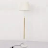 Lampadaire Tissu Blanc Et Pied Bois Clair Camina -OSRAM || Philips || Bosch Soldes lampadaire tissu blanc et pied bois clair camina 3327480055229 532525